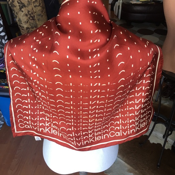 Calvin Klein Accessories - Vintage Calvin Klein 100% Silk Scarf Made In Japan